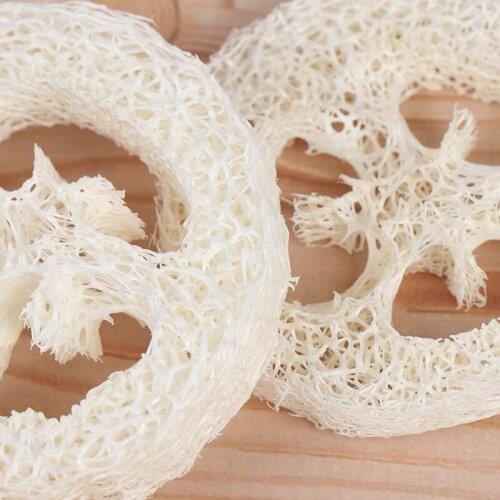 2Pcs 6*6cm Natural Loofah Soap Holder Dish Bathroom Storage Support Plate Stand