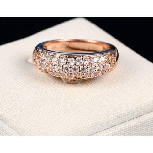 2020 Fashion Rose Gold Zircon Rings for Women Accessories Jewelry Engagement Wedding Band Exquisite Women Rings