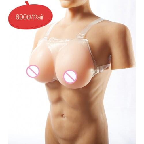 600g/pair B cup Drag Queen Artificial Breast Silicone Bra Breast Forms Fake Boobs false breasts