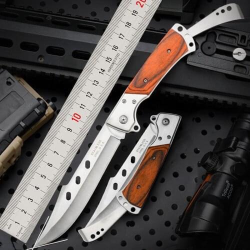 8.9'' Damascus Steel 58HRC 8CR15MOV Blade Folding Knife Hunting Pocket Knife Tactical Tool for Outdoor Survival Camping Knife