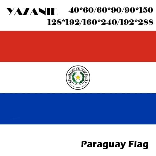 YAZANIE 40*60cm/60*90cm/90*150cm/120*180cm Big Paraguay Flags And Banners Logo World Sports Flags Europe Polyester Custom Flag
