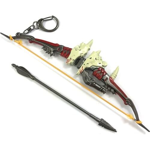 Bsarai OW Lone Wolf Heroic Young MasterHanzo 17cm/6.7" Bow Arrow Toy Model Key Chain Ring