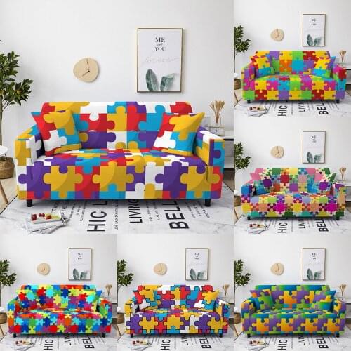 Building Blocks Sofa Covers For Living Room Modern Game Corner Sofa Couch Slipcover L Shape Armchair Protector 1/2/3/4 Seaters