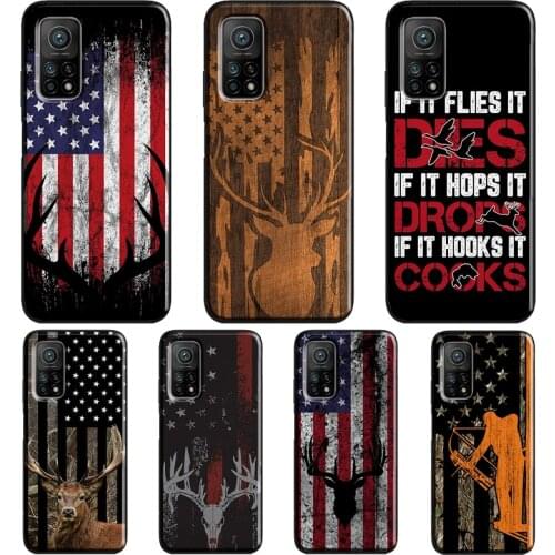 Deer Hunting American Camouflage USA Flag Case For Xiaomi Mi 11 Lite Ultra Mi 10T Pro Note 10 Lite Cover For POCO X3 Pro M3 F3