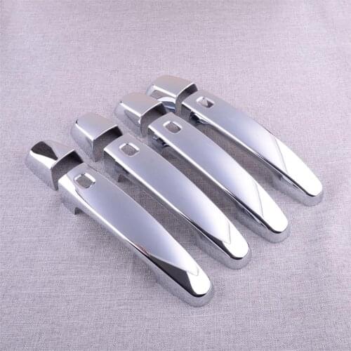 CITALL ABS 8pcs Silver Smart Key Hole Door Handle Covers Trim Fit For Chevrolet Blazer 2019 2020 2021