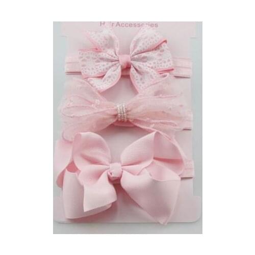 On sale 3pcs baby girl elastic bowknot headband children skinny stretchy Bow elastic hair Band Accessories flower para cabelo