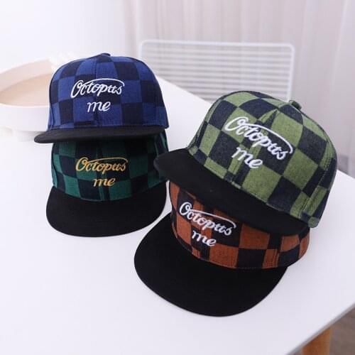 Doitbest Children Baseball Cap Summer Grid flat edge 2021 new kids Hats Boys Girls Caps child snapback Hat gorras
