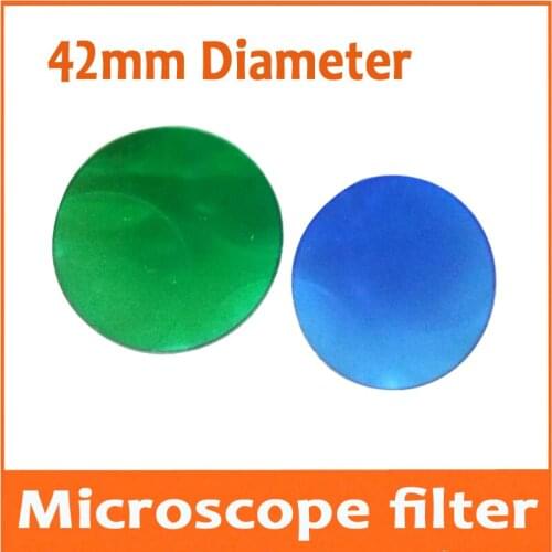 42mm Lens Diameter Colour Glass Absorber Green Blue Microscopy Filter Biological Microscope Compound Optical Filter for School