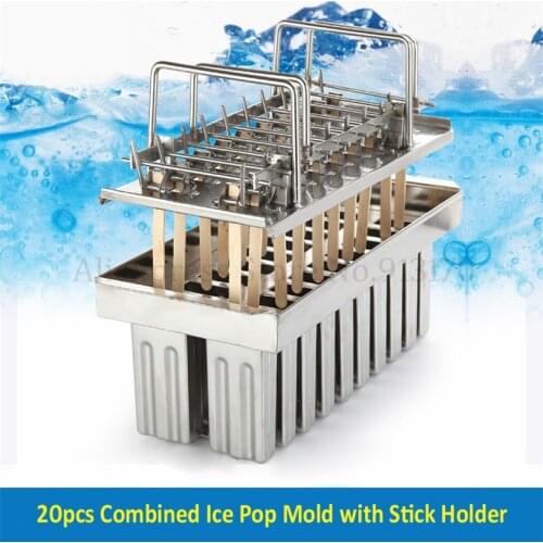 304 Stainless Steel Popsicle Molds 20 Slots Ice Cream Mold Maker Kitchen Accesorios Ice Cream Tools