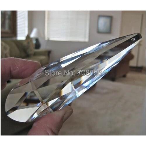 Chandelier crystal 4pcs 120MM CLEAR LONG ALMOND DROP CRYSTAL PRISM SUNCATCHER