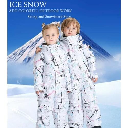 Brand Boy or Girl Snow Suit Childrens Jumpsuit Sets Snowboarding Clothing 10k Waterproof Breathable Winter Costumes Sports Wear