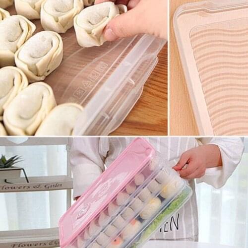 Multi-Layer Refrigerator Dumplings Box with Lid Household Food Preservation Tray Plastic Fresh Case Stackable Kitchen