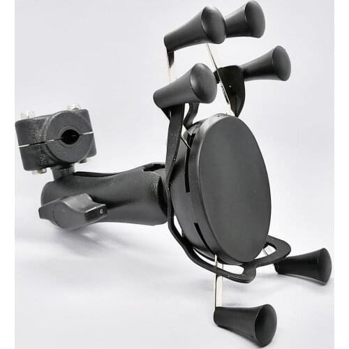 360 Degree Rotation Car Headrest Rail Mount Motorcycle Rear View Mirror Rail Mount Base Phone Holder for 4-6 inch Cell Phones