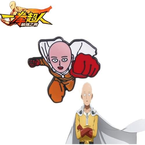 One Punch Man Brooch Pins Saitama Cute Cartoon Alloy Metal Enamel Brooch For Fans Shirt Bag Lapel Pin Cosplay Jewelry