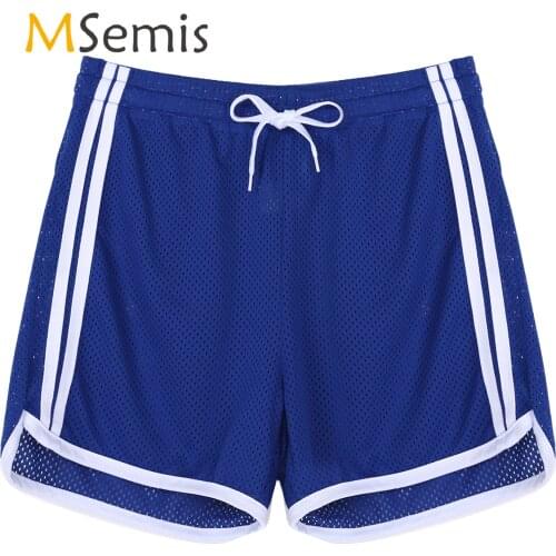 Mens Swimming Trunk Hollow Out Quick-drying Beach Shorts Drawstring Elastic Waistband Swim Trunks Fitness Sports Short Pants