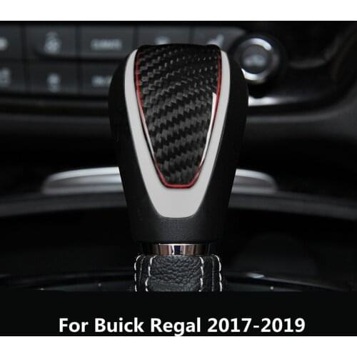 Real Carbon Fiber Car Gear Shift Knob Sticker Cover Styling Moulding Trim for Buick Regal 2017 2018 2019 Black