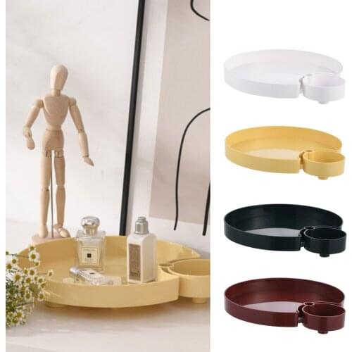 Nordic Desktop Storage Tray Round Cosmetics Makeup Jewelry Sundries Perfume Organizer Tray storage Kitchen Table Decor for Home
