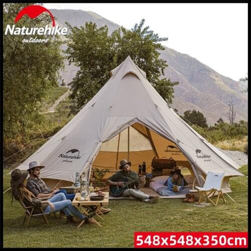 Naturehike Cotton Pyramid Tent-Brighten 20 Luxury Camping Outdoor Family Hotel Tent 5-8 People Larger Camping Tent Family Party