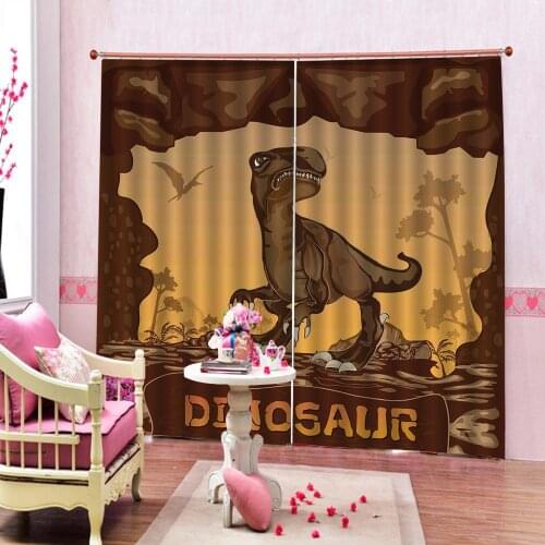 Luxury Stereoscopic Custom 3D Animal Dinosaur Curtain For Childrens room Bedroom Blackout Window Drapes Decor Sets