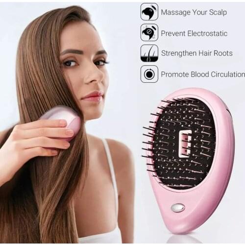 Portable Ionic comb Hair Brush Anti-static Massage Negative Ion Comb Mini Hair Straightener Comb Magic Hairbrush Styling Comb
