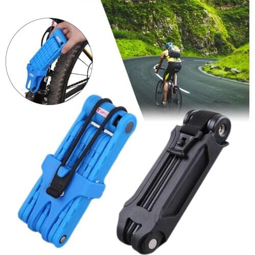 Anti-cut Safety MTB Folding Bike Lock Professional Anti-theft Alloy Steel Foldable Bicycle Lock Keys Safety Tool