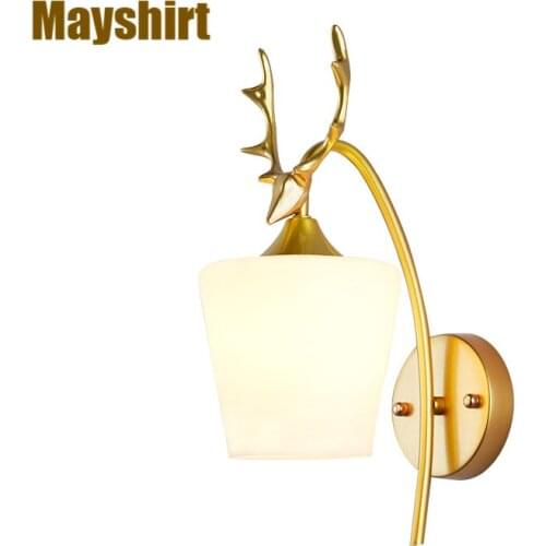 Antlers Wall Lamp Bedroom Wall Sconce Light Fixtures Nordic Modern Glass Wall Lights Industrial Decor Bathroom Led Mirror Light
