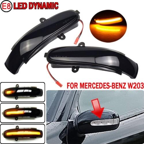 For Mercedes Benz C Class W203 S203 CL203 2000-2007 Side Rearview Mirror Turn Signal LED Light Dynamic Sequential Blinker