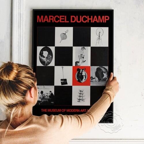 Marcel Duchamp Vintage Exhibition Art Prints, New York The Museum Of Modern Art Black And White Poster, Home Wall Decor Painting