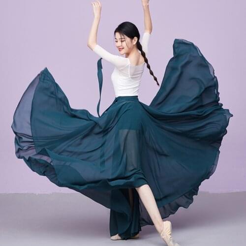 Classical Dance Skirt For Adult Fairy Dancer Outfit Stage Costume Practice Wear Chiffon Skirts Classical Dancewear JL2222