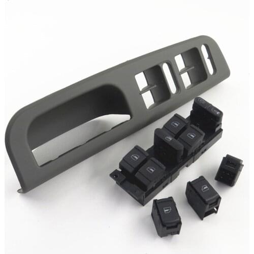 1 Set Gray Car Door Window Control Panel Bezel &Glass Control Switch For Golf Bora MK4 Passat 3B1867171 3BD959857D 3BD 959 855B