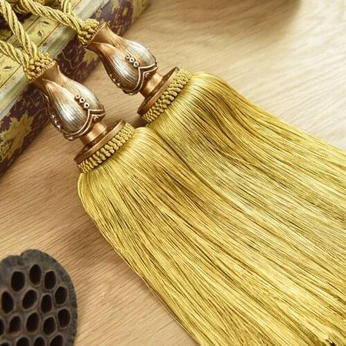 1 pair curtain tieback europe modern straps hanging ball tassels curtain accessories rope tie buckle hanging tie tape back M536