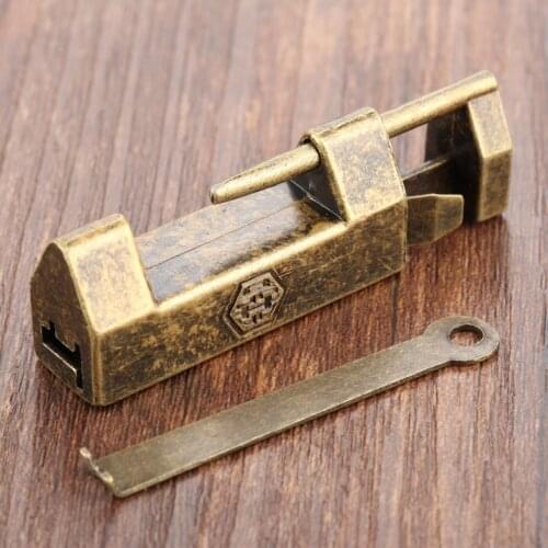1pc Retro Lock Zinc Alloy Chinese Old Lock for Suitcase Drawer Cabinet Door Hardware Locks 43*13*18m