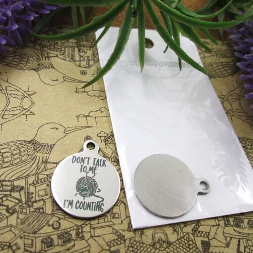 10pcs--"Don't Talk to Me I'm Counting Knitting"stainless steel charms 5 styles for choosing DIY Charms for necklace bracelets
