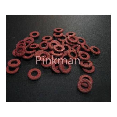 1000 Pcs M3 3mmx6mmx0.8mm Red Insulating Fiber Washer