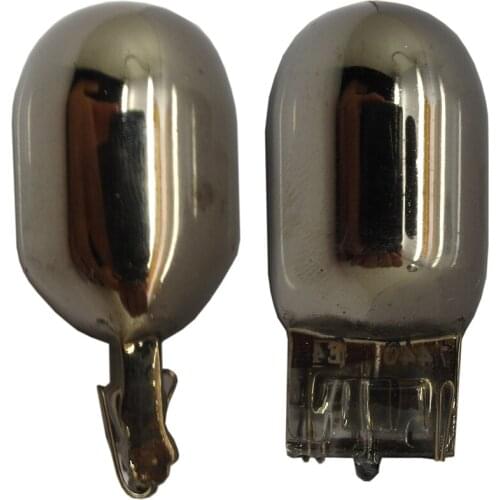 2pcs/lot 7443 T20 silver Chrome bulb Amber color 12V 21W W3x16d Single Filament Glass Tail Car Bulbs