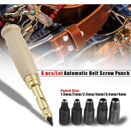 2019 Automatic Belts Punch Replaceable Long Mute Rotary Punching Punchers Leather Craft Tools + 6pcs Tips 99 For Drop Shippin