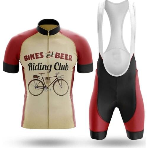 2021 Bike and Beers Summer Cycling Jersey Set Team Racing Sport Bicycle Jersey Mens Cycling Clothing Short Bike Jersey