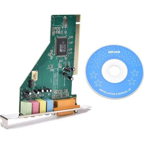 4 Channel 5.1 Surround 3D PC PCI Sound Audio Card w/Game MIDI Port Sound Card For PC Windows XP/7/8/10