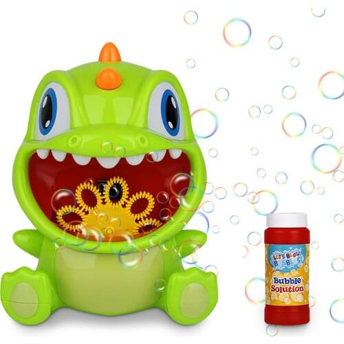 40# Children Dinosaur Automatic Bubble Machine Gun Soap Bubble Blower With Solution Bubble Sets Outdoor Child Toy For Kids