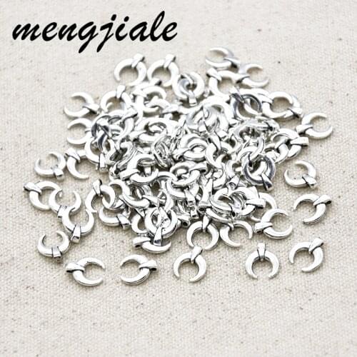 40pcs Wholesale Metal Alloy Ox Horn Charms Pendants For Bracelet Necklace DIY Handmade Jewelry Making