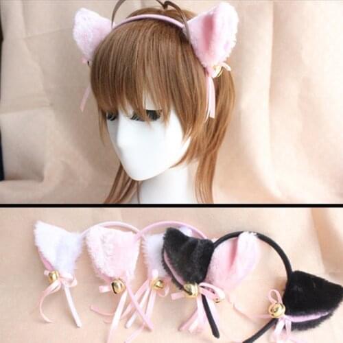6 Colors Cute Masquerade Halloween Cat Ears Cat Ear Anime Party Costume Bow Tie Bell Headwear Anime