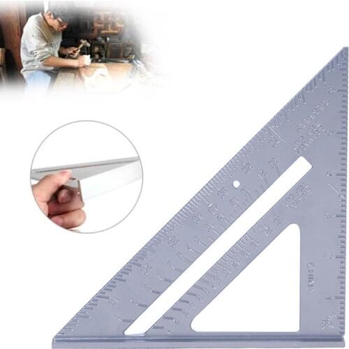 7inch Aluminum Speed Square Triangle Angle Protractor Ruler Measuring Tool Multi-functional Engineering Supplies Dropshipping