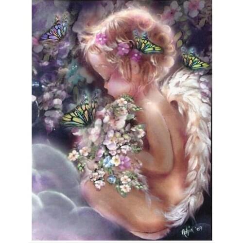 Diamond painting butterfly angel baby rhinestone embroidery landscape mosaic sticker decor diamond dots poster wall paper diy