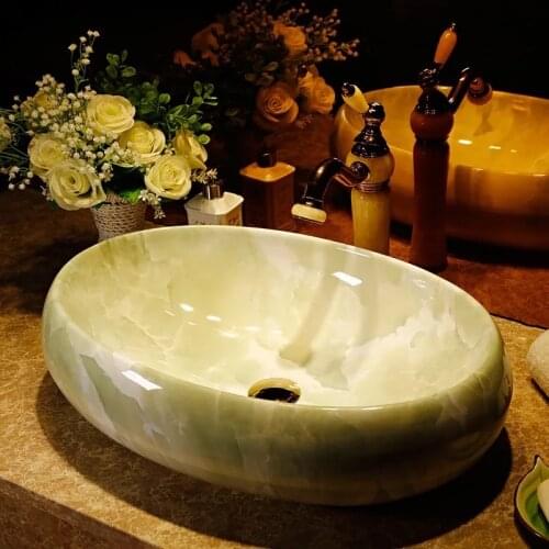 BIG Luxury handmade oval shape marble bathroom sink basin for decoration