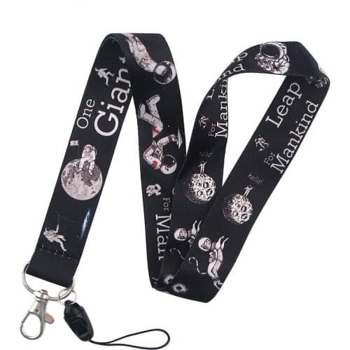 Space Astronaut Cartoon Keychain Lanyard For Keys Neck Strap ID Card Badge Holder Phone Rope Keycord Webbing Ribbon Accessories