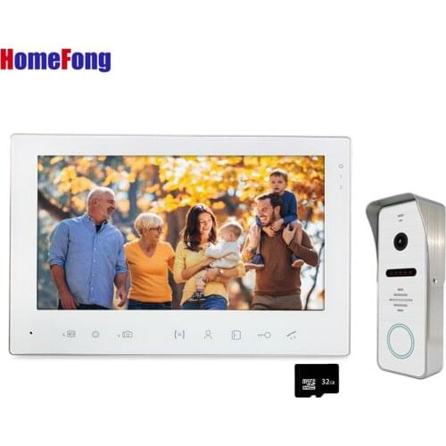 Homefong Intercom Video Door Phone 7 Inch Wired Monitor 1200TVL Doorbell Home Entry System Kit Motion Record Unlock 2 Locks