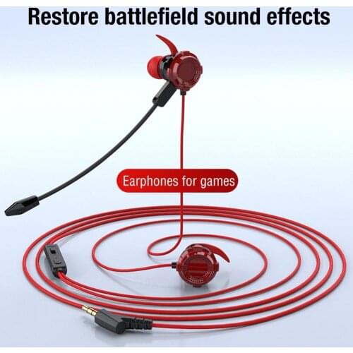Gaming Earphones Noise Cancelling Stereo Gaming Headphone Earbuds In-ear Headset with Microphone Perfect for PC Laptops Tablets