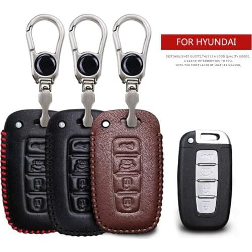 KUKAKEY Car Logo Keychain Key Case For Hyundai I30 Elantra Sonata Tucson Verna I30 IX45 Solaris Anti-wear Key Cover Shell
