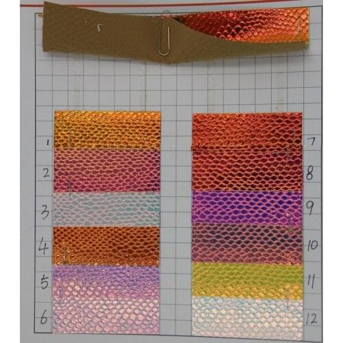 Laser Symphony imitation leather 0.7mm thickness Symphony snake pattern synthetic leather fabric holographic leather material