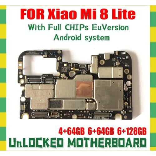 Motherboard For Xiaomi 8 Lite Motherboard Mainboard Logic Board Original Global version Work Well Unlocked Main Circuits Board